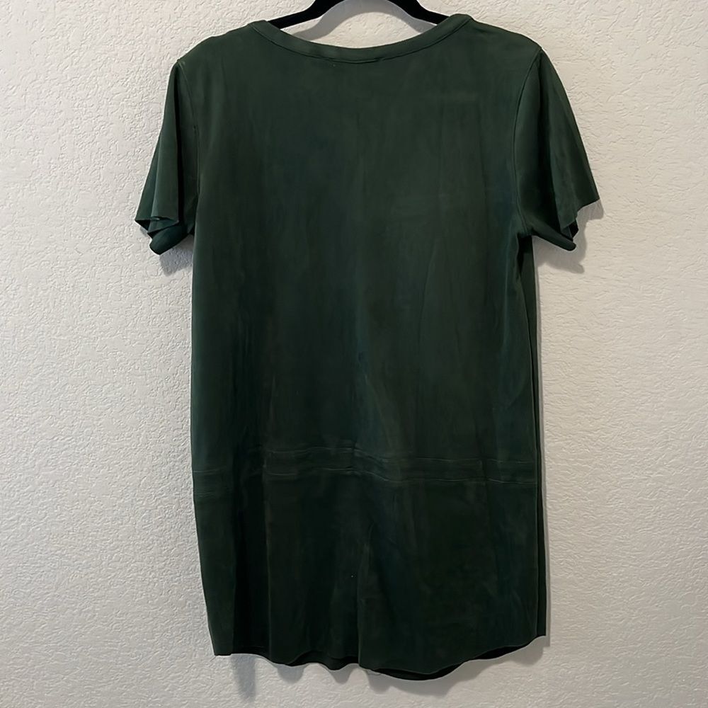 AKIRA CHICAGO Black Label Faux Suede Dark Forest Green Mini Dress, size Medium - Picture 3 of 4